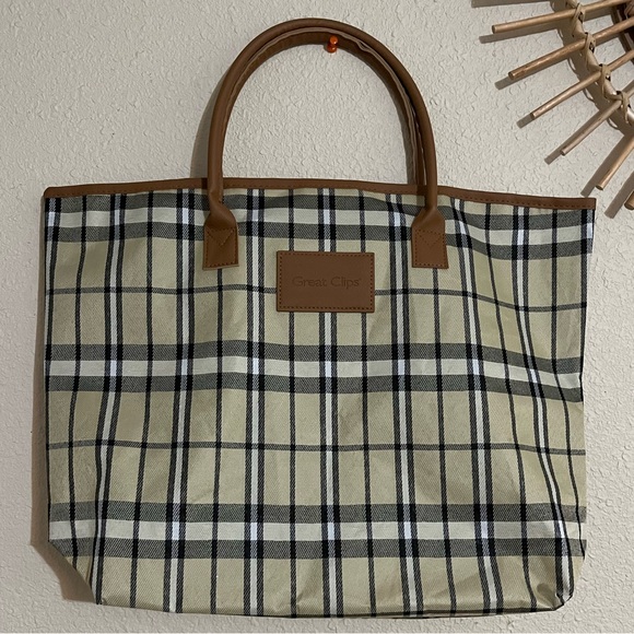 Handbags - Great Clips Lightweight Plaid Tote Bag